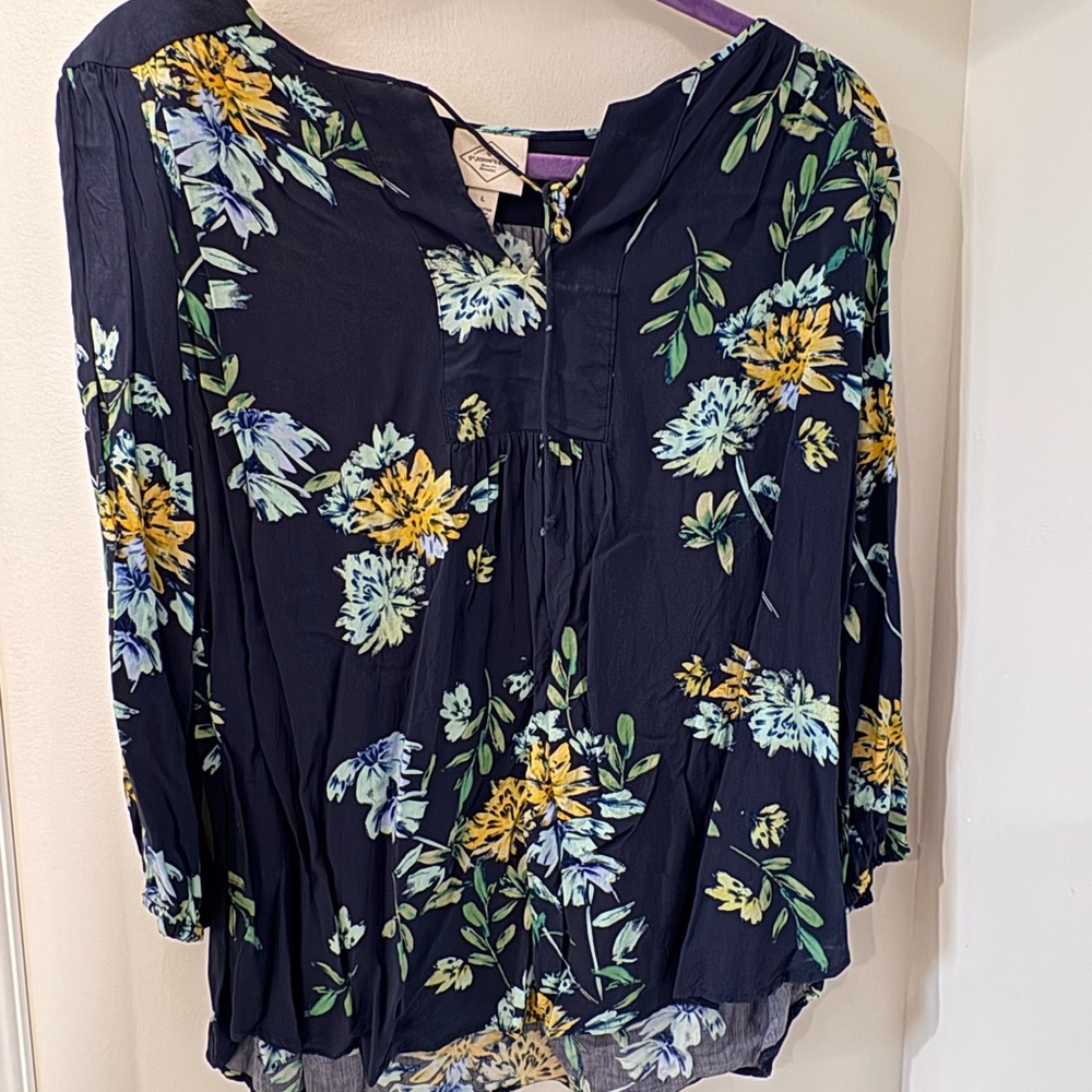 Floral Navy Blouse